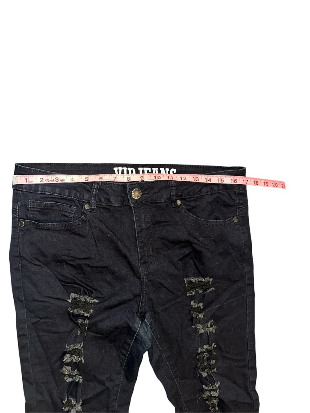 VIP Women Black Ripped Skinny Jeans - Picture 9 of 12